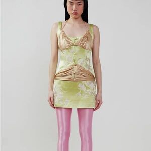 Kim Shui Lime Green Floral Dress